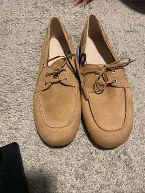 Men's Suede Boat Shoes in Light Brown